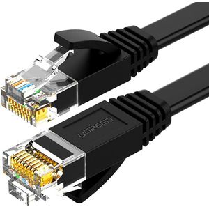 Ugreen كابل شبكة جيجابت قصير فائق السرعة 1000 ميجابت في الثانية | سلك لان RJ45 رفيع لتوصيل الراوتر بالمودم، السويتش، البلايستيشن، والكمبيوتر | أسود