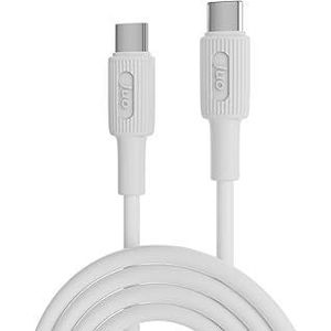 Juo 60W USB Type-C to Type-C Silicone Quick Charge and Data Cable White 2 Meters