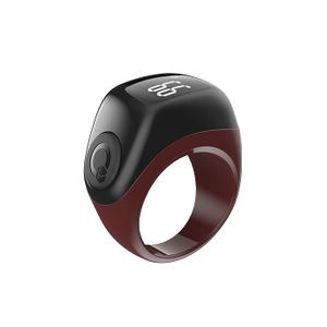 iqibla ZikrRing Jood lite -j01T Smart tasbih counter that fits on your finger, Reminders for the 5 prayer, Separable design with 3 interchangeable ring bases (18, 20, 22 mm), (Red)