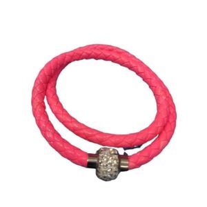 3Diamonds Leather Moment Braided Magnetic Crystal Closure Assorted Colors
