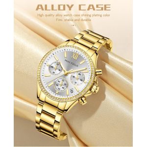 MINI FOCUS WOMEN'S Elegant Quartz Watches Luxury Luminous Waterproof Chronograph Calendar Casual Business MF0617L
