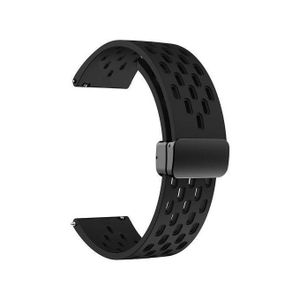 سوار سيليكون 20 ملم مع مشبك مغناطيسي قابل للطي لساعة اورايمو تيمبو S2 OSW-11N الذكية -Black