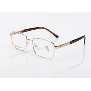 نظارة نظر بفريم معدني للجنسين - عدسات مستطيلة انيقة - ذهبي
