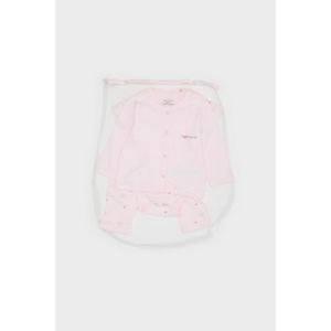 Defacto Hastane ??k??? 4-Pack Set Patterned Long Sleeve T-Shirt Snap Button Short Sleeve Bodysuit Elastic Waist Bottom Beanie Baby Girl