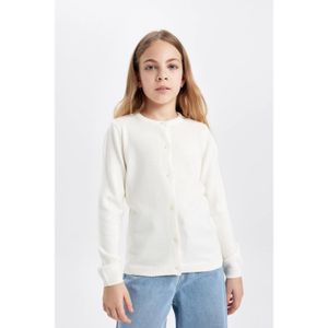 Defacto Casual Tricot Cardigan - Ecru