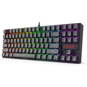 Redragon لوحة مفاتيح ميكانيكية للألعاب وسلكية بإضاءة الوان قوس قزح إصدار اليت بتصميم صغير بمفاتيح قابلة للتبديل 60% مع مفاتيح أسهم مخصصة ، K552 للكمبيوتر واللاب توب في المنزل والمكتب، أسود