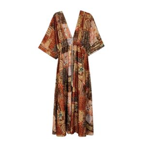 Clue Patchwork Print Maxi Dress