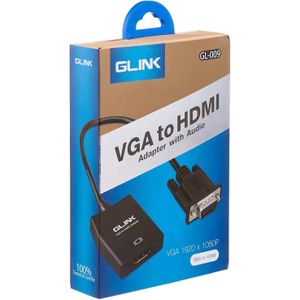 Glink VGA to HDMI adapter with audio, 2 ports, by G-Link, multi-color