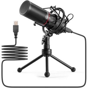 Redragon GM300 USB Gaming Microphone, Computer PC Laptop Condenser Mic with Tripod Stand, Pop Filter, Shock Mount, Volume Control-Mute Button, for Streaming-Podcast-Studio Recording-YouTube-Skype