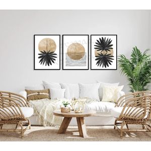 لوحات جدارية من بيروازي، ديكور جداري معلق لغرفة المعيشة بتصميم عصري بوهيمي، مقاس 39.9 * 90 سم، طقم من 3 قطع