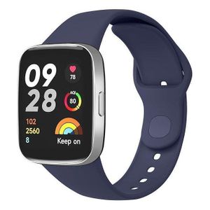 سوار ساعة لساعة Xiaomi Watch 3 Active/Redmi Watch 3 Lite، سوار معصم سيليكون مع مشبك لساعة Xiaomi Redmi 3 Active/Redmi Watch Live 3 - أزرق داكن
