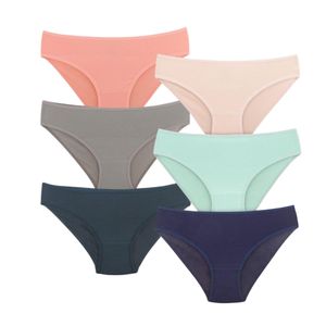 Karma Karma Pack of 6 Plain Cotton Bikini Panties Underwear for Women (Plain Colors)