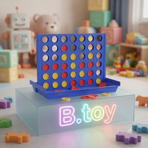 B.toy Classic 4-in-a-Row Strategy Board Game: Challenging Fun for Kids and Family