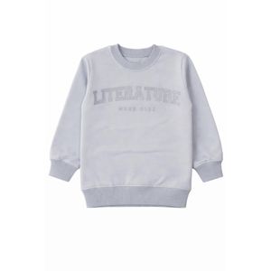 Kids Girls Winter Sweatshirt Soft Cotton Long Sleeve Pullover – Warm Casual Crew Neck Top with Stylish Print for School & Daily Wear – Available in Multiple Sizes and Colors (Grey, 5y)