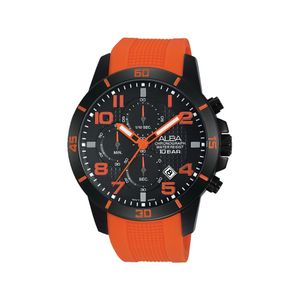 Alba ساعة اليد للرجال من ألبا ACTIVE بحزام PU برتقالي - AM3195X1
