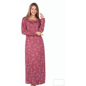 Dadoush ثوب نوم نسائي طويل بأكمام طويلة، نقشة زهور، عباءة حريمي شتوي ,قميص نوم ماكسي من دعدوش