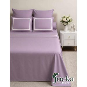 Jocka 100% Cotton Flat Sheet Set with Premium Satin Trim, 3 Pieces -   Soft and Comfortable - Multiple Colors and Sizes_180 CM