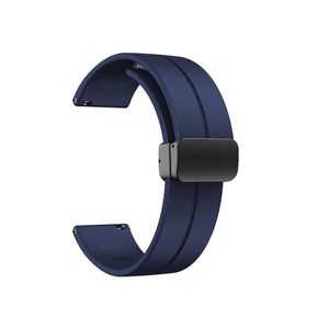 سوار سيليكون 20 مم مع مشبك مغناطيسي قابل للطي لساعة أورايمو الذكية OSW16 - أزرق