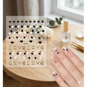 Modern nail stickers - 3D for an attractive look in the nail basin - High quality sticker compatible with nail polish and gel.
