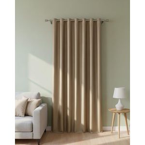 Luxury Curtains – Hammer Fabric – Elegant Grommet Curtains with Soft Velvet Touch – (Beige)
