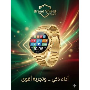wearfit ساعة ذكية جين 15 الجديدة لون ذهبي فاخر شاشة لمس كاملة عالية الدقة شحن لاسلكي سريع تدعم تطبيق ويرفيت برو مقاومة للمياه بمعيار سبعة وستين مكالمات بلوتوث متابعة الصحة واللياقة متوافقة مع أندرويد وآيفون