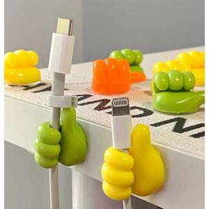 8 pieces of silicone wire organizer in the shape of a palm.