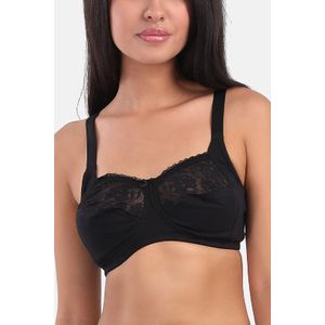 Cottonil Lace & Synthetic Minimizer Bra - Black @ Best Price Online