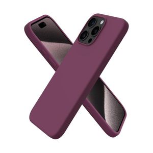 متوافق مع جراب iPhone 12 Pro Max مقاس 6.7 بوصة، جراب نحيف من السيليكون السائل، 4 طبقات من المطاط الهلامي الناعم، جراب حماية للهاتف مقاوم للصدمات مع بطانة من الألياف الدقيقة المقاومة للخدش (لون أحمر خمري)