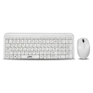 ZERO مجموعة كيبورد و ماوس لاسلكي للأعمال موديل ZR-8608 لون أبيض بتصميم نحيف ومريح للاستخدام المكتبي والمنزلي