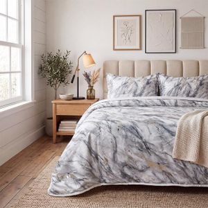 Family Bed Plain Embroidered Cotton Coverlet Size 220x240 Model 4122
