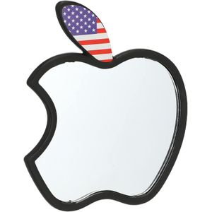 Decorative apple-shaped mirror – black frame with American flag design – car mirror or