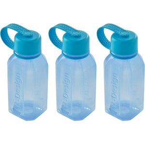 M Design Water Bottle 0.5L - Pack of 3 - BPA Free, Dishwasher Safe, Food Safe - Blue