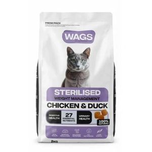 WAGS Dry Food with Chicken & Duck for sterilized Cats 2kg