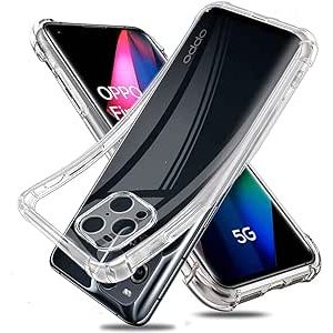 واقي كاميرا من السيليكون الشفاف مصنوع من مادة TPU غوريلا مضاد للصدمات وزوايا مضادة للصدمات متوافق مع هاتف Oppo Find X3 Pro