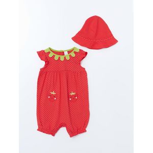 LC Waikiki Strawberry Print Baby Girl's Hat And Jumpsuit 2 Pack