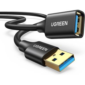 Ugreen كابل تمديد USB 3.0 ذكر إلى أنثى مطلي بالذهب بسرعة نقل بيانات 5 جيجابت في الثانية، متوافق مع أجهزة الكمبيوتر الشخصية ووحدات التحكم بالألعاب والشاشات (1 متر)