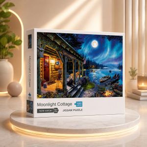 Moonlight Cottage" 1000-Piece Jigsaw Puzzle (Premium Cardboard Material, 70cm x 50cm