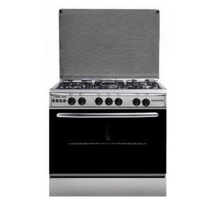 Techno Fire بوتجاز غاز تكنو فاير بمروحة 5 شعلات - ستانلس ستيل / اسود - TF-15-SF