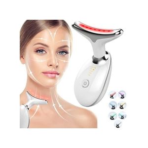 LED Photon Therapy Face & Neck Lifting Massager - Smart EMS Microcurrent Wrinkle Remover & Hot Skin Tightening Device