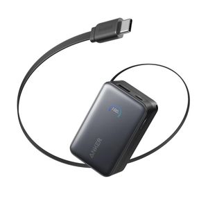Anker Nano Power Bank 10000mAh 45W with Built-in Retractable USB-C Cable - Black