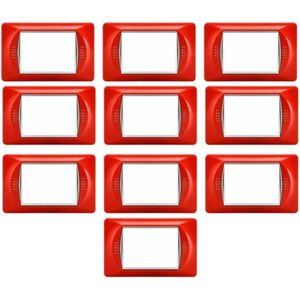Sian Tech إطارات مفاتيح كهربائية حمراء، مجموعة 10 قطع، تصميم مستطيل، لوحات تبديل ديكور سانشي شرم