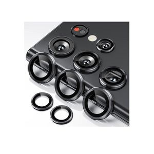 Samsung Galaxy S25 Ultra Camera Lens Protector, Individual Lens Protectors, Scratch-Resistant Ultra-Thin Tempered Glass with Aluminum Ring Cover,Galaxy S25 Ultra Case Friendly (Black)