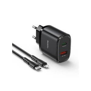 Yesido شاحن سريع 20 واط YC47 بمنفذ USB وType-C مع كابل Lightning