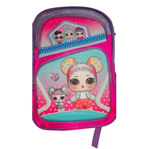 School Backpack 19" Girls Fuchsia and purple Cartoon with Padded Back