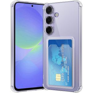 جراب موبايل سامسونج جالاكسي A36 من اربولورو مع فتحة بطاقة، جراب موبايل شفاف من السيليكون والبولي يوريثين الحراري، جراب موبايل رفيع للغاية وناعم ومضاد للصدمات ومرن وممتص للصدمات لموبايل سامسونج جالاكسي 