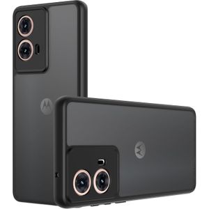 غطاء موتورولا Moto G85 5G، غطاء PC+TPU، مقاوم للصدمات ومضاد للبصمات ومضاد للاصفرار ومضاد للسقوط ومضاد للانزلاق - لون أسود