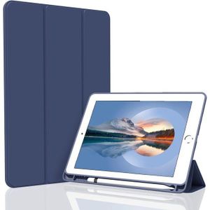 متوافق مع أجهزة iPad من الجيل السابع/الثامن/التاسع (2019/2020/2021)، جراب Apple iPad Air 3/Pro 10.5 بوصة مع حامل قلم، جراب ذكي مع غطاء خلفي ناعم من مادة TPU لجهاز iPad مقاس 10.2/10.5 بوصة، خاصية التشغيل/الإيقاف التلقائي، أزرق