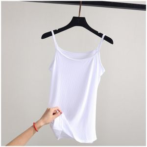 Solid Color Sleeveless Camisole Tank Tops Suits Loose Grey