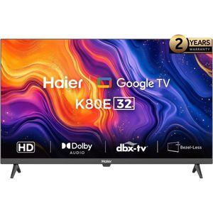 Haier تلفزيون سمارت LED هاير 32 بوصة بدقة HD مع ريسيفر داخلي - H32K80E