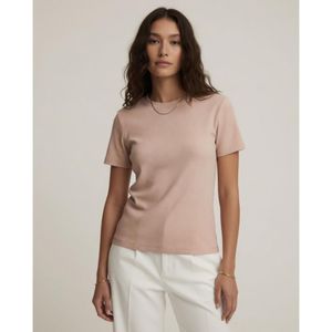 Freska Short-Sleeve Basic Top-Rose